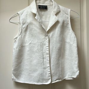 100%Linen Sleeveless top Vintage